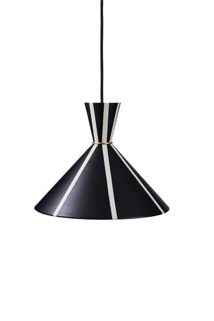 Warm nordic bloom pendel black noir/warm white, stripe