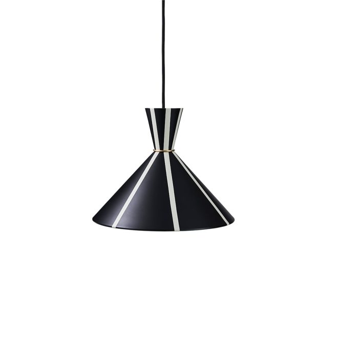 Warm nordic bloom pendel black noir/warm white, stripe