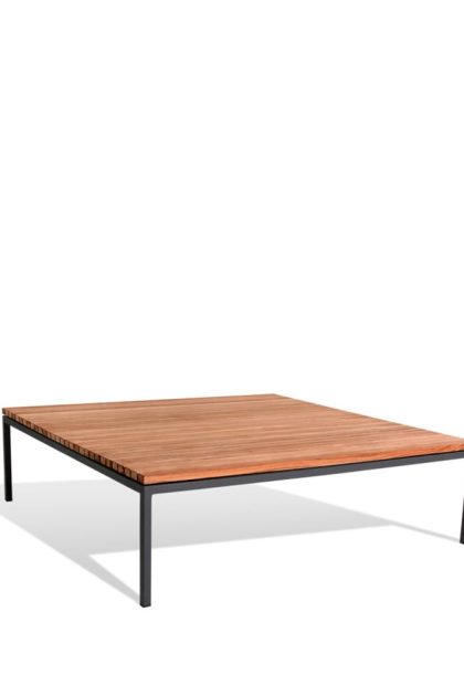 Skargaarden bönan loungebord teak, large, mörkgrå aluminium ram