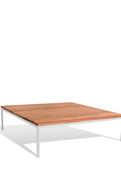 Skargaarden bönan loungebord teak, large, ljusgrå aluminium ram