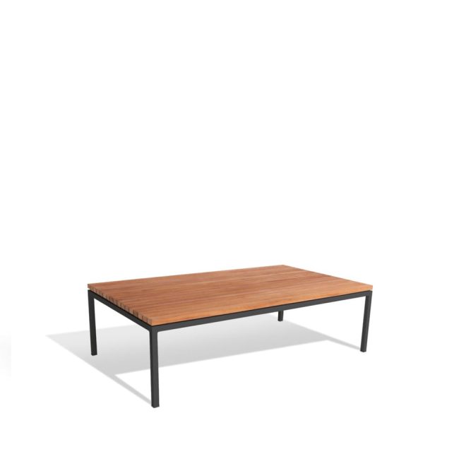 Skargaarden bönan loungebord teak, small, mörkgrå aluminium ram