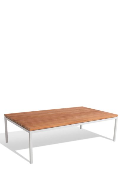 Skargaarden bönan loungebord teak, small, ljusgrå aluminiumram