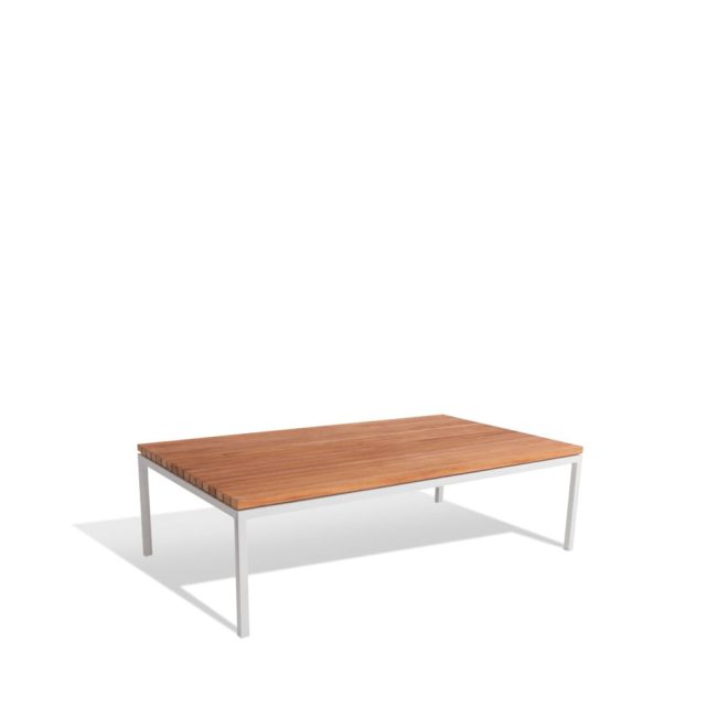 Skargaarden bönan loungebord teak, small, ljusgrå aluminiumram