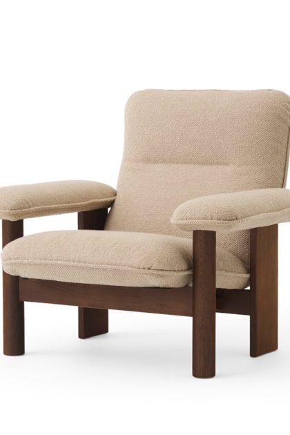 Audo copenhagen brasilia fåtölj dark oak-bouclé 02 beige