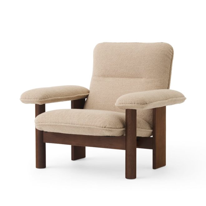 Audo Copenhagen Brasilia fåtölj Dark oak-Bouclé 02 beige