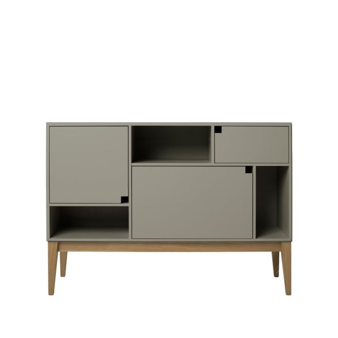 Zweed citti 6x3 skåp mole grey-stativ i ek mattlack
