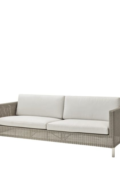 Cane-line connect soffa 3-sits taupe, dynset cane-line natté white