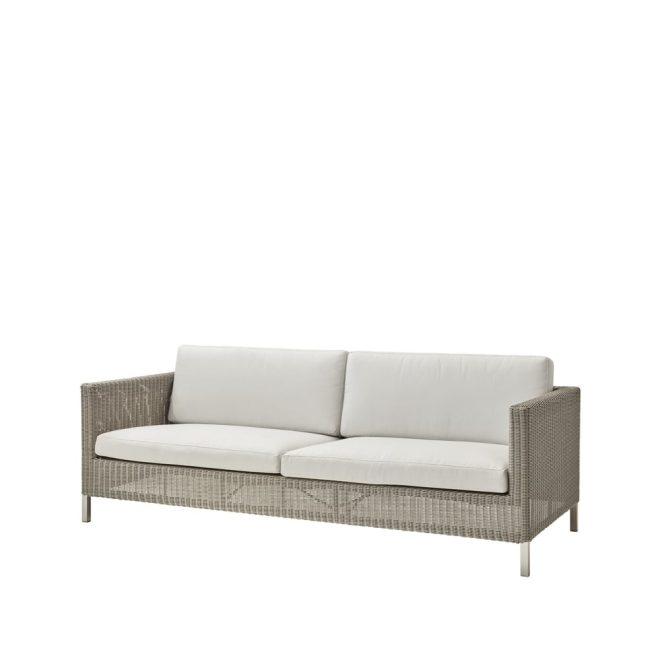 Cane-line connect soffa 3-sits taupe, dynset cane-line natté white