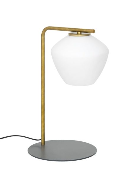 Konsthantverk dk bordslampa rå mässing/matt vit