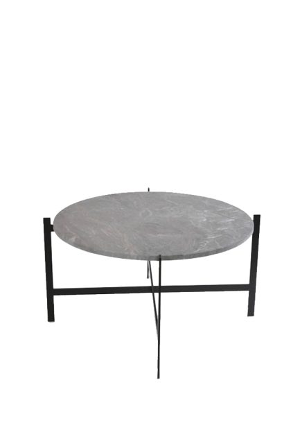 Ox denmarq deck soffbord marmor grå, svart stativ