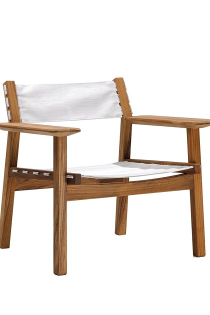 Skargaarden djurö loungefåtölj batyline white, teak