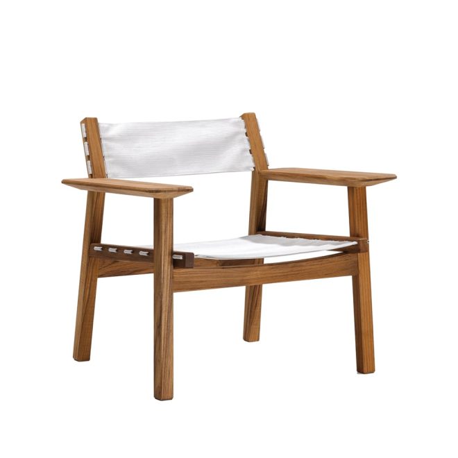 Skargaarden djurö loungefåtölj batyline white, teak