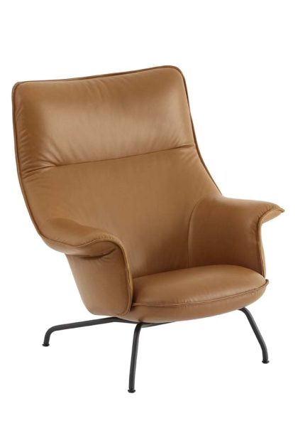 Muuto doze fåtölj refine leather cognac-black