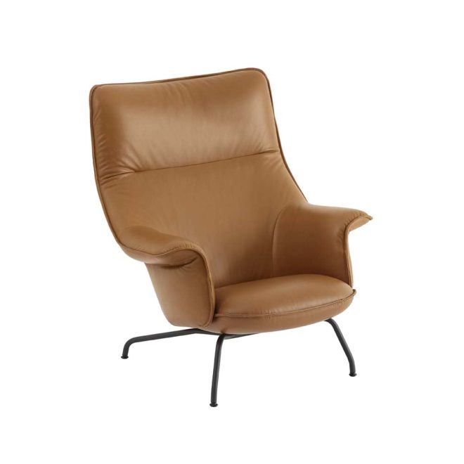 Muuto doze fåtölj refine leather cognac-black