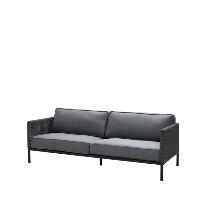 Cane-line encore 3-sits soffa cane-line airtouch lava grey/dark grey