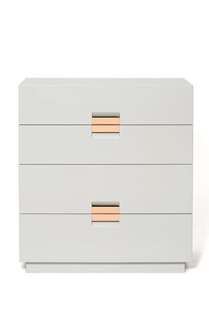 Asplund frame medium byrå light grey, läder natural