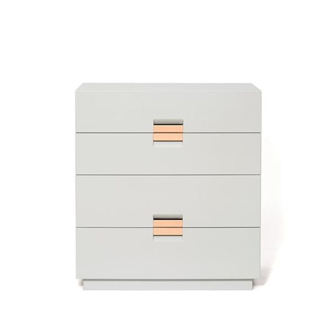 Asplund frame medium byrå light grey, läder natural