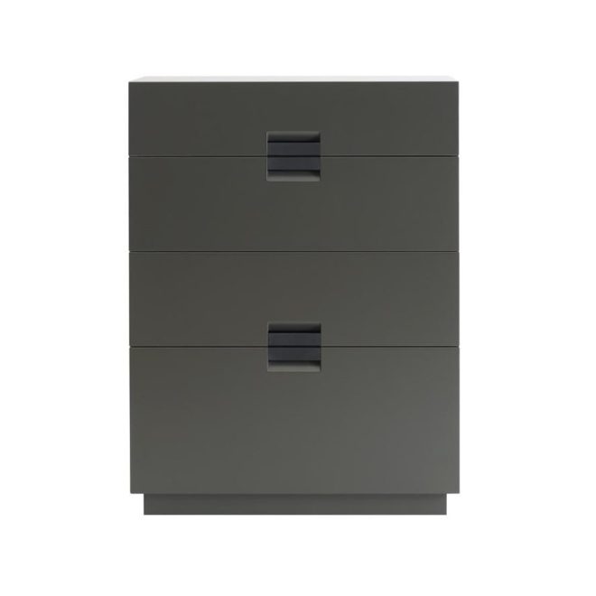 Asplund frame high byrå taupe, läder black