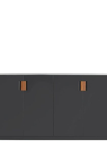 Asplund frame 160 medium skåp char grey, vikdörrar, 42cm, cognac