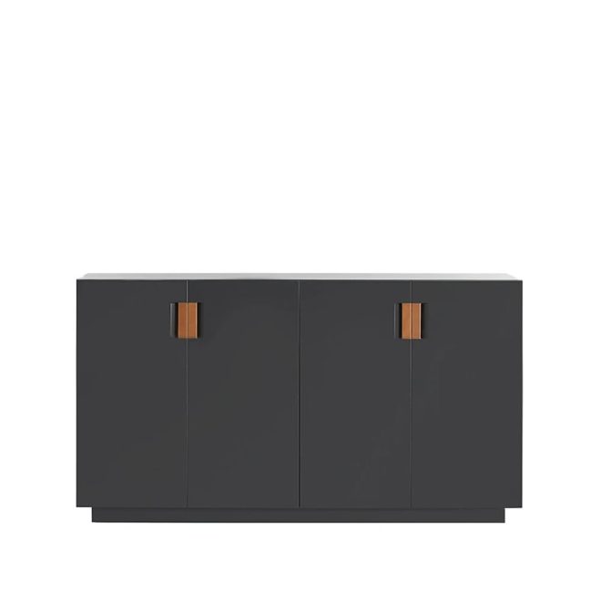 Asplund frame 160 medium skåp char grey, vikdörrar, 42cm, cognac