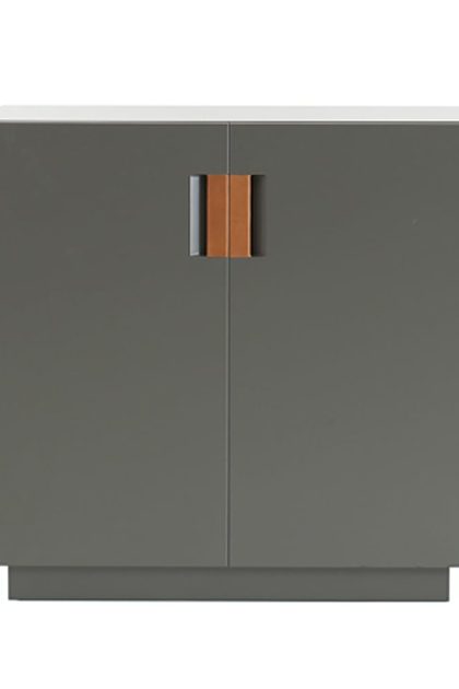 Asplund frame 80 low skåp taupe, läder cognac, 42cm