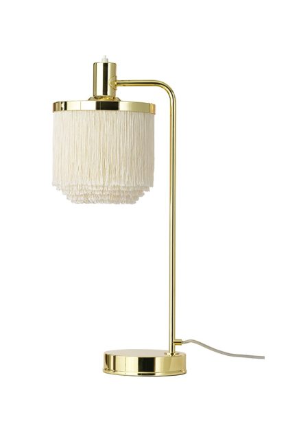 Warm nordic fringe bordslampa cream white