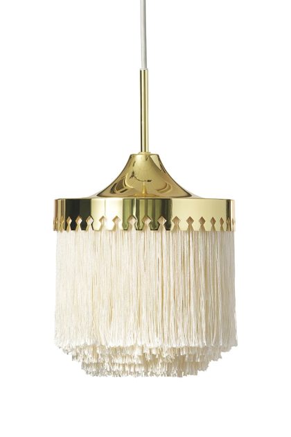 Warm nordic fringe pendel cream white, liten