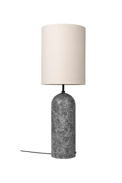 Gubi gravity xl golvlampa grå marmor/canvas, high