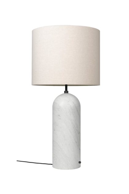 Gubi gravity xl golvlampa vit marmor/canvas, low