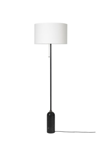 Gubi gravity golvlampa svart marmor/vit