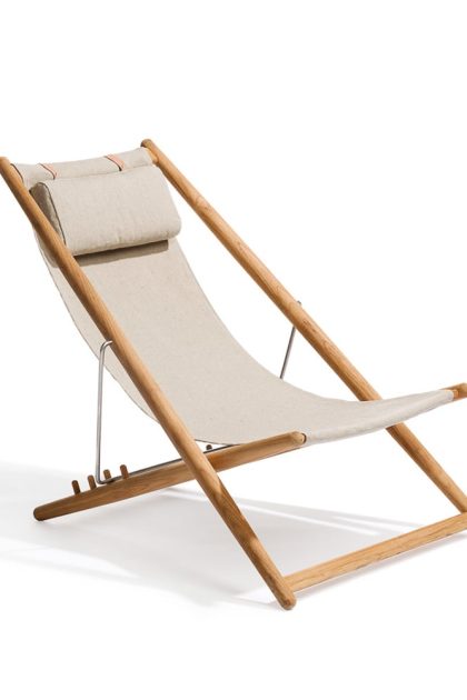 Skargaarden h55 vilstol teak sunbrella heritage ash light grey