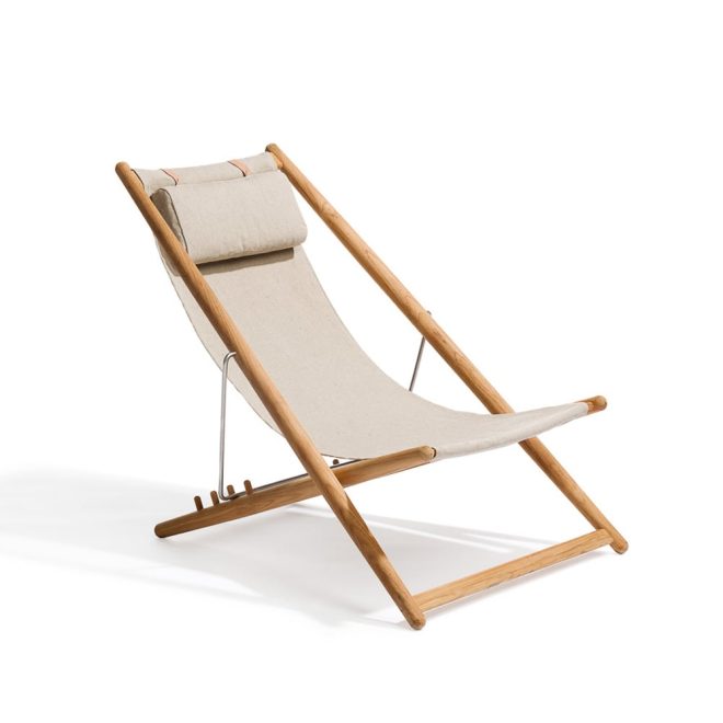 Skargaarden h55 vilstol teak sunbrella heritage ash light grey