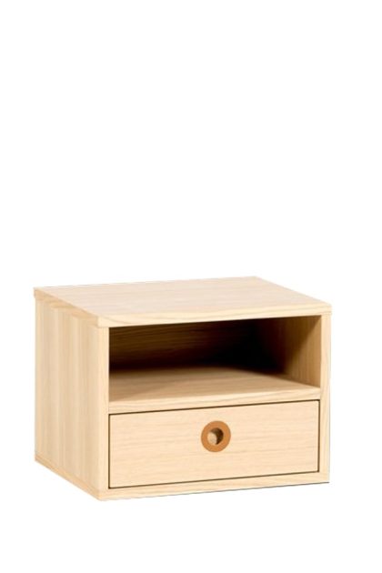 Mavis höllviken sängbord vägghängt ek vitpigment, 1 låda