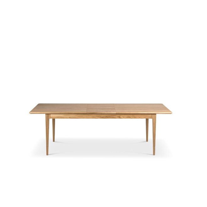 Mavis höllviken matbord ek vitpigmenterad mattlack, 1 ilägg, ek á 50 cm