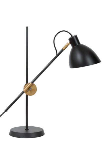 Konsthantverk kh1 bordslampa svart matt, råmässing