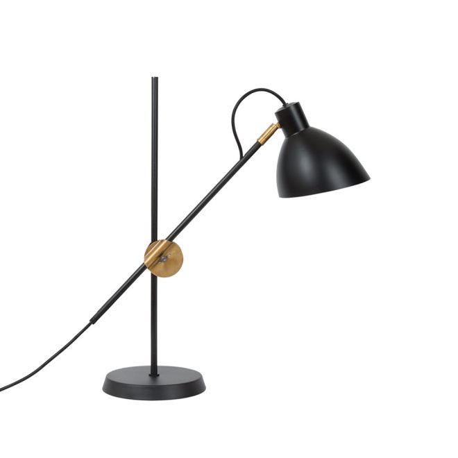 Konsthantverk kh1 bordslampa svart matt, råmässing