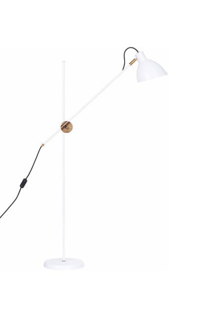 Konsthantverk kh1 golvlampa vit matt, råmässing