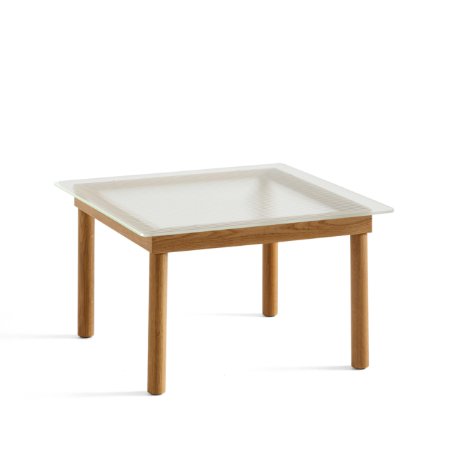 Hay kofi soffbord oak-ribbed glass, 60 cm