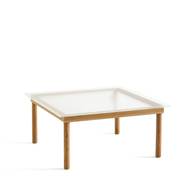Hay kofi soffbord oak-ribbed glass, 80 cm