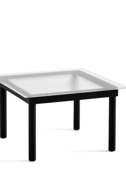Hay kofi soffbord black oak-ribbed glass, 60 cm
