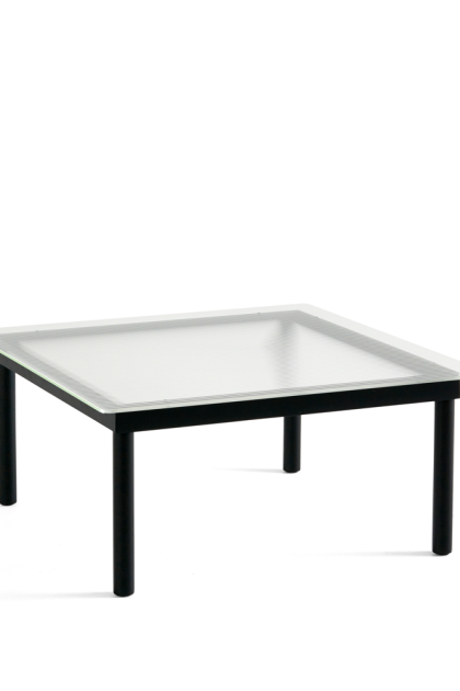Hay kofi soffbord black oak-ribbed glass, 80 cm