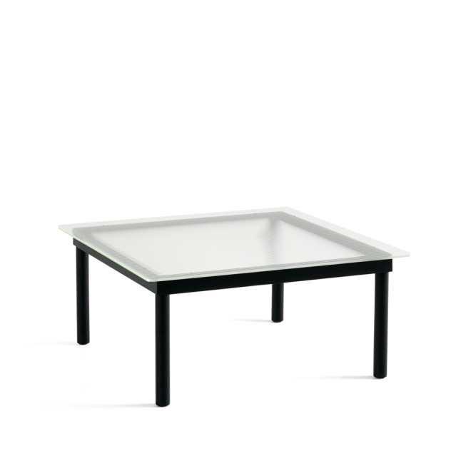 Hay kofi soffbord black oak-ribbed glass, 80 cm