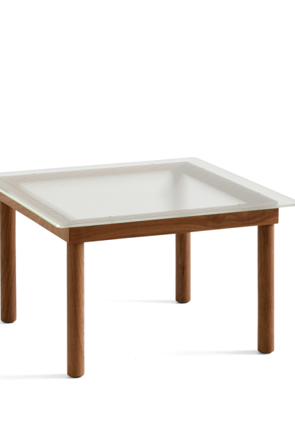 Hay kofi soffbord walnut-ribbed glass, 60 cm