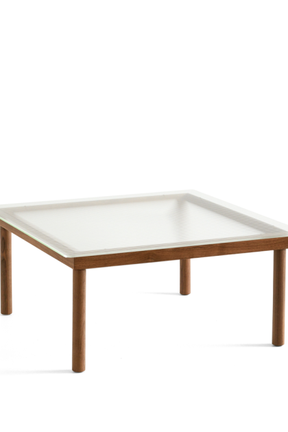 Hay kofi soffbord walnut-ribbed glass, 80 cm