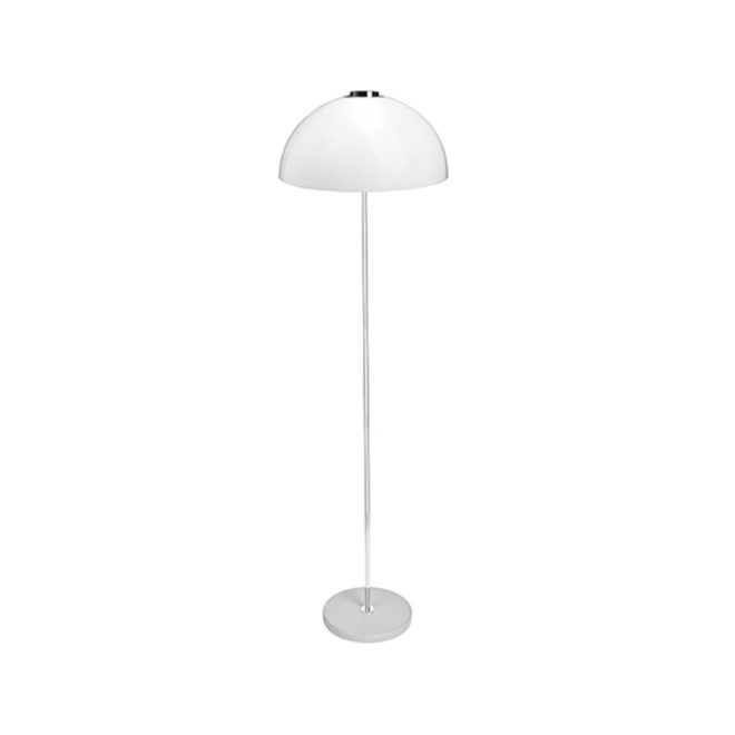 Innolux kupoli golvlampa grå, metalldetaljer, vit skärm