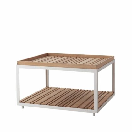 Cane-line level soffbord teak 79x79 cm white