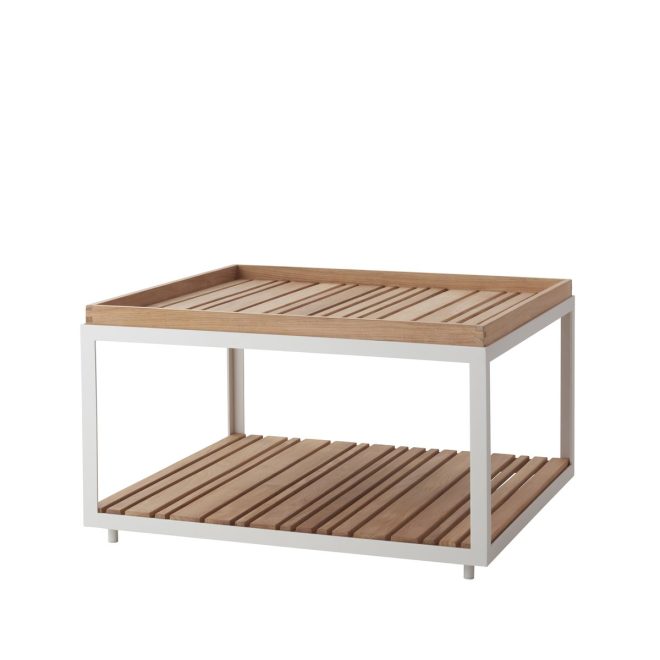 Cane-line level soffbord teak 79x79 cm white