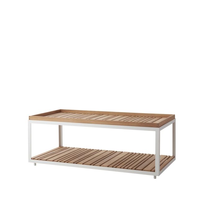 Cane-line level soffbord teak 62x122 cm white