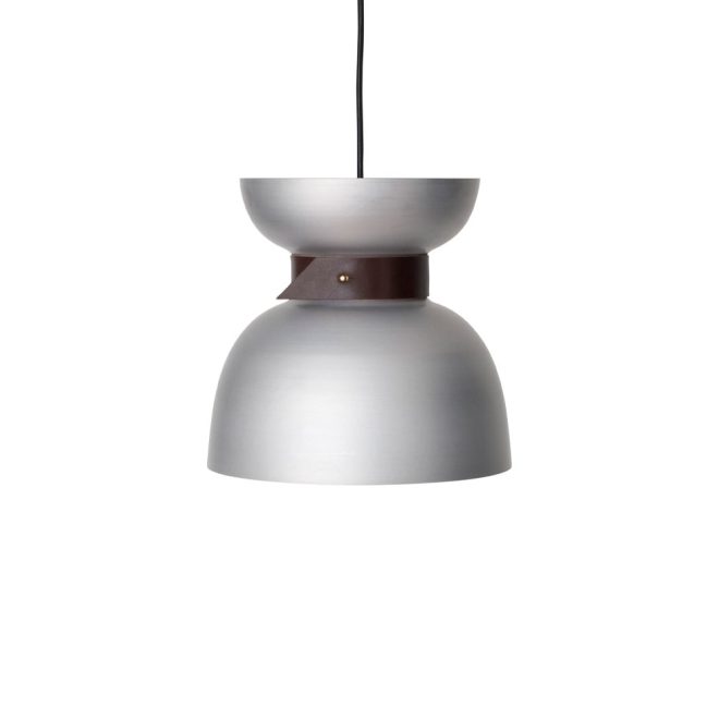 Konsthantverk liv pendel aluminium, läder