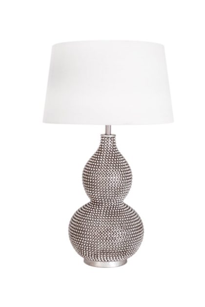 By rydéns lofty bordslampa satin/white, lampfot i metall